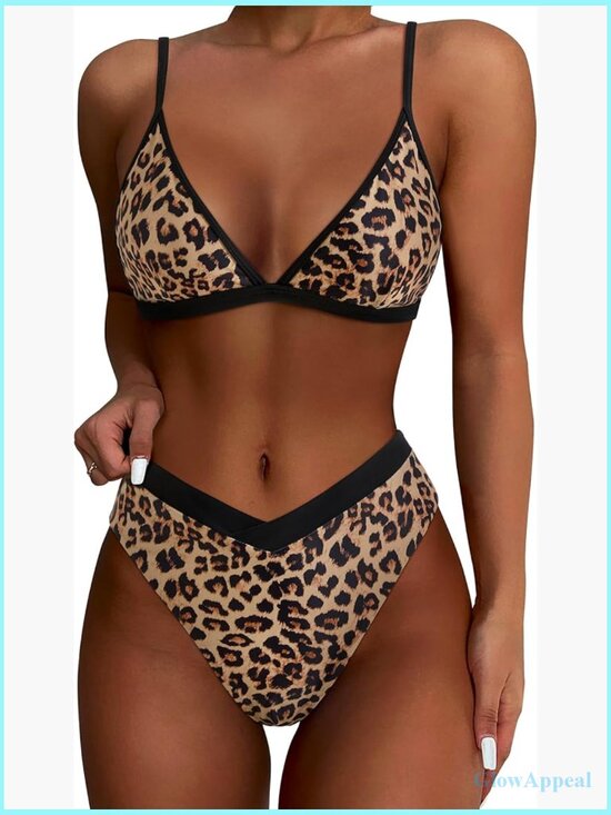 Other - Triangle High Cut Bikini Set High Waisted 2 Piece Swimsuit Removable Pads